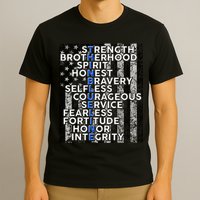 Support Police Thin Blue Line Distressed Flag T-Shirt