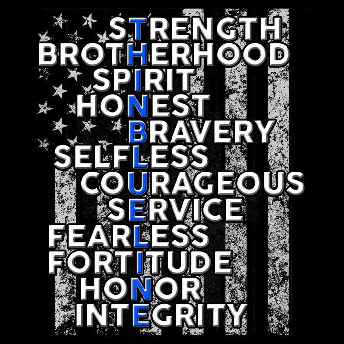 Support Police Thin Blue Line Distressed Flag Impact Tech Backpack