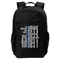 Support Police Thin Blue Line Distressed Flag Backpack