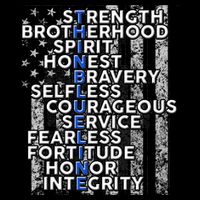 Support Police Thin Blue Line Distressed Flag 7-Panel Snapback Hat