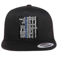 Support Police Thin Blue Line Distressed Flag Flatbill Hat