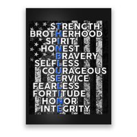 Support Police Thin Blue Line Distressed Flag Poster