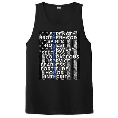 Support Police Thin Blue Line Distressed Flag PosiCharge Competitor Tank