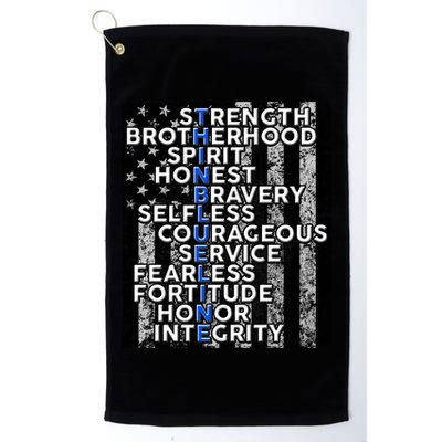 Support Police Thin Blue Line Distressed Flag Golf Towel