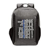 Support Police Thin Blue Line Distressed Flag Vector Backpack