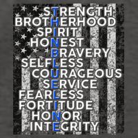 Support Police Thin Blue Line Distressed Flag Vector Backpack