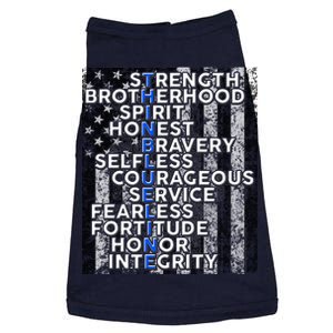 Support Police Thin Blue Line Distressed Flag Doggie Tank