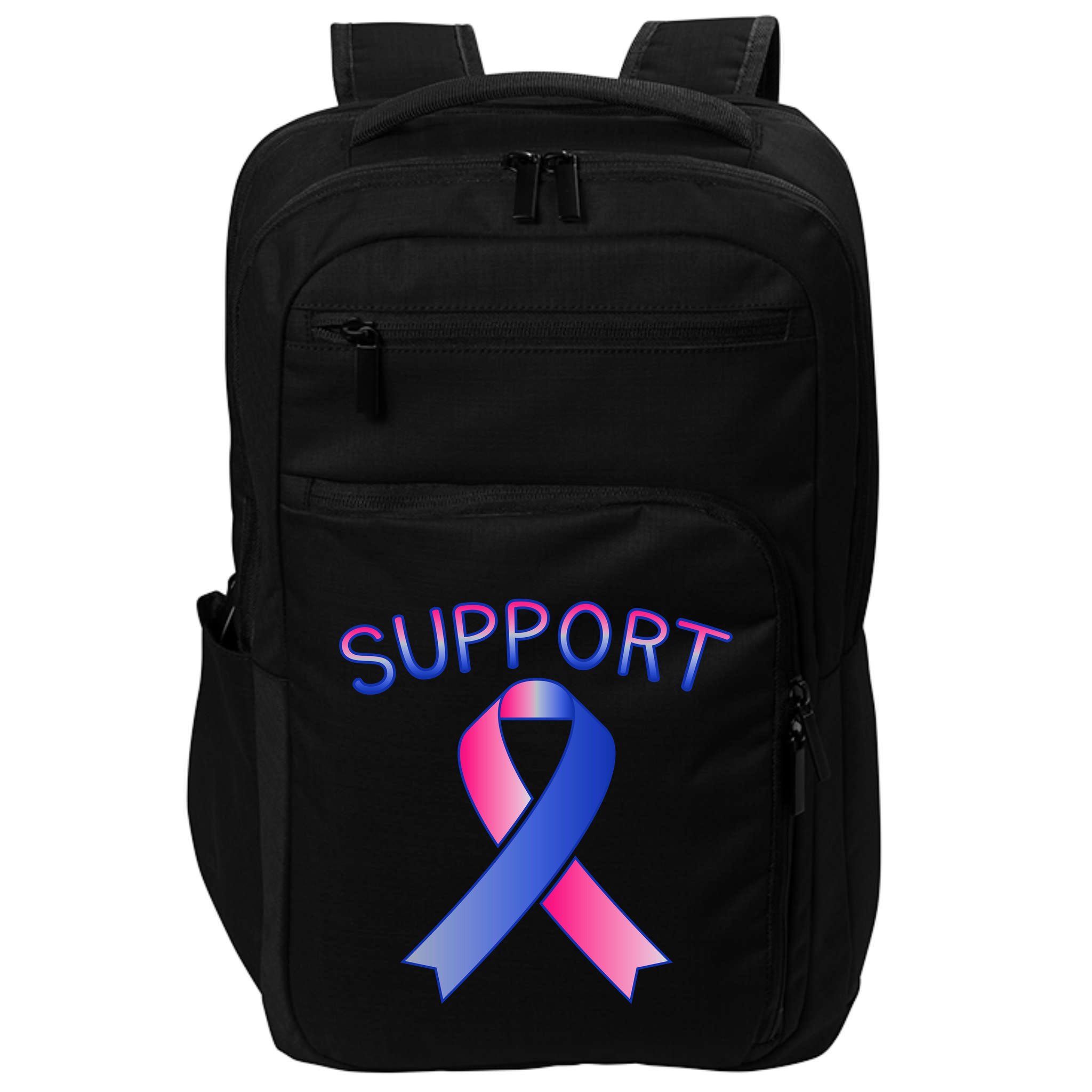 Support Ribbon Cancer Awareness Impact Tech Backpack