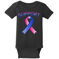 Support Ribbon Cancer Awareness Baby Bodysuit