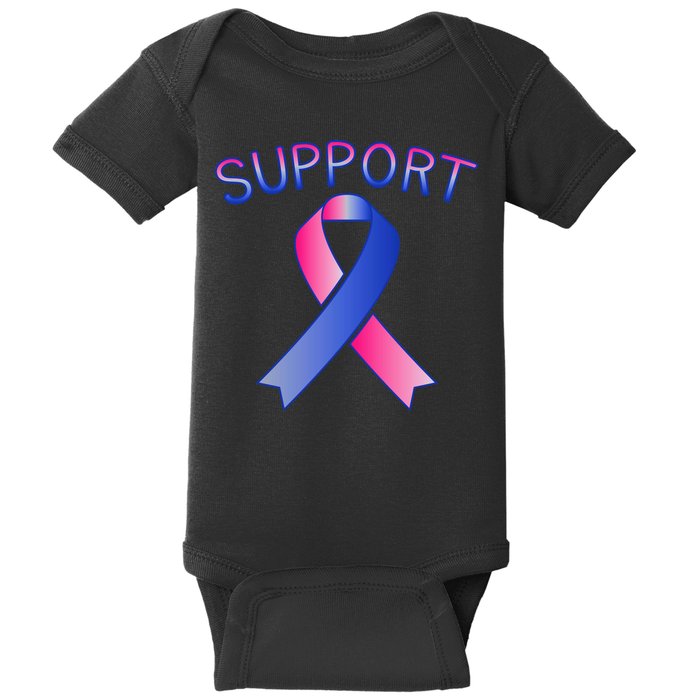 Support Ribbon Cancer Awareness Baby Bodysuit