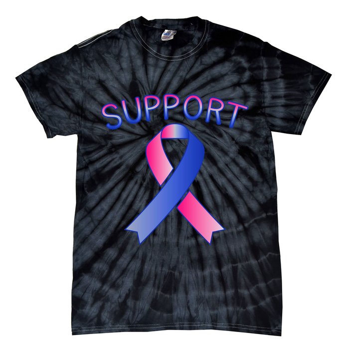 Support Ribbon Cancer Awareness Tie-Dye T-Shirt