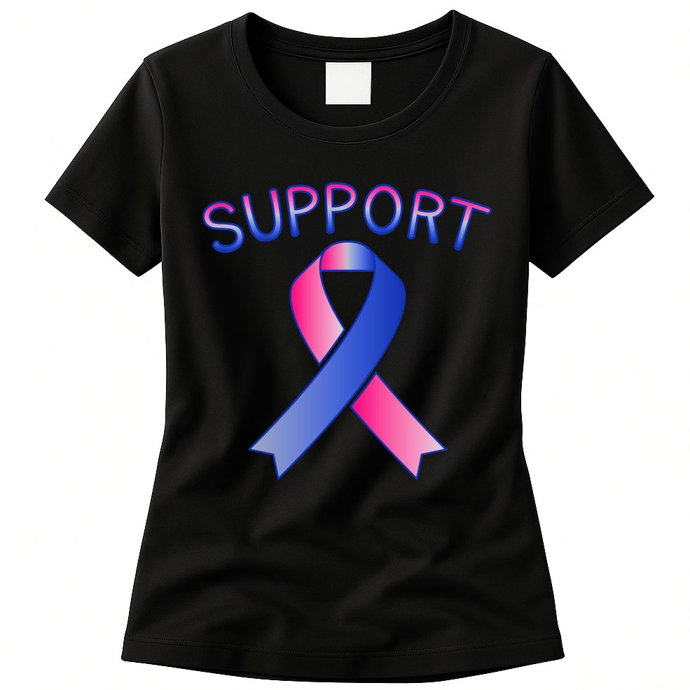 Support Ribbon Cancer Awareness Womens T-Shirt