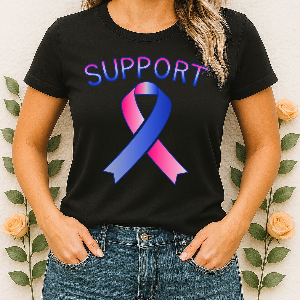 Support Ribbon Cancer Awareness Womens T-Shirt