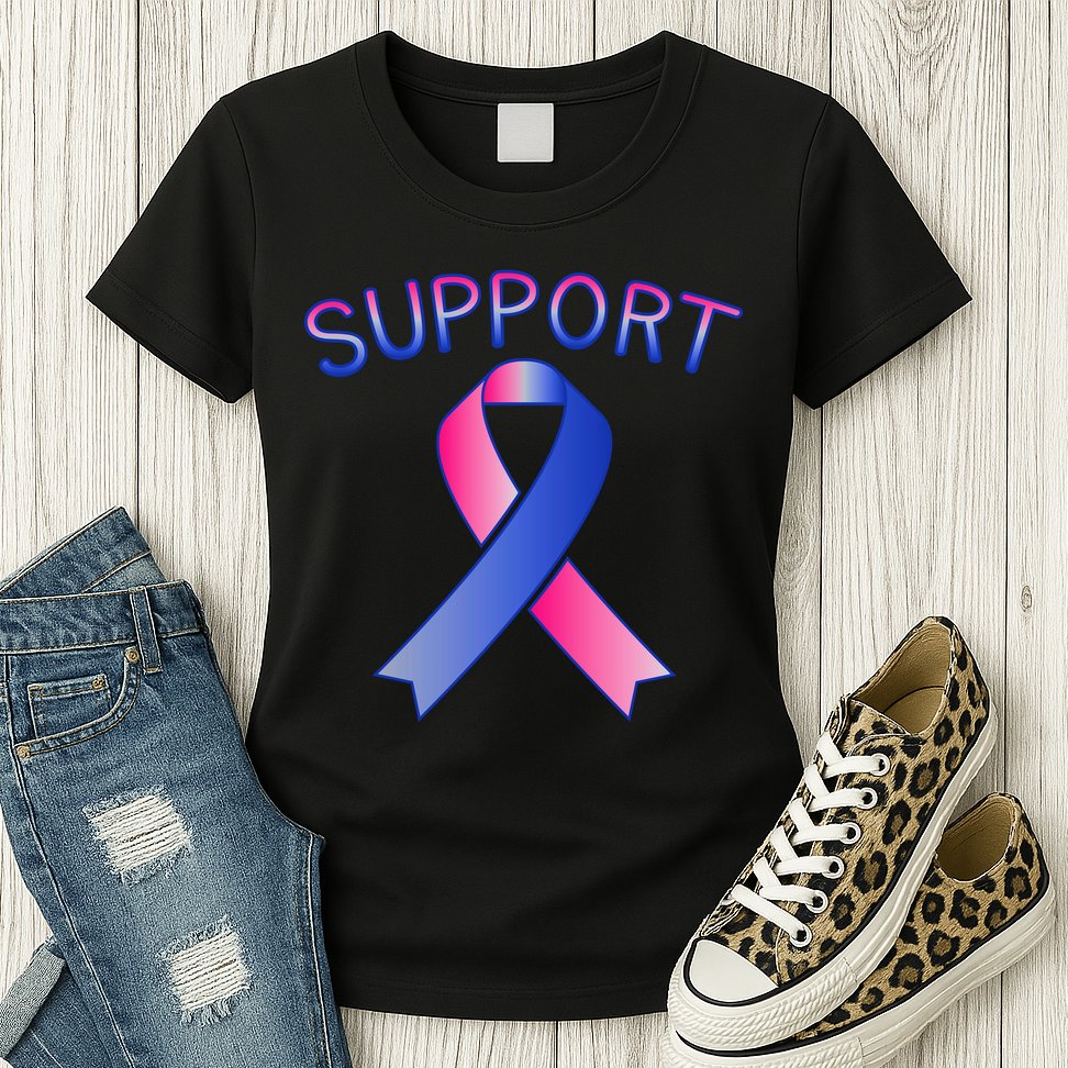Support Ribbon Cancer Awareness Womens T-Shirt