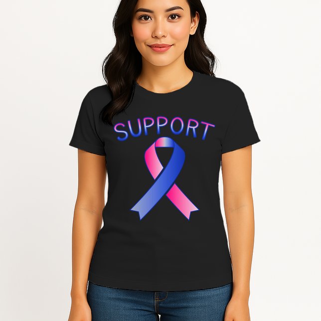 Support Ribbon Cancer Awareness Womens T-Shirt
