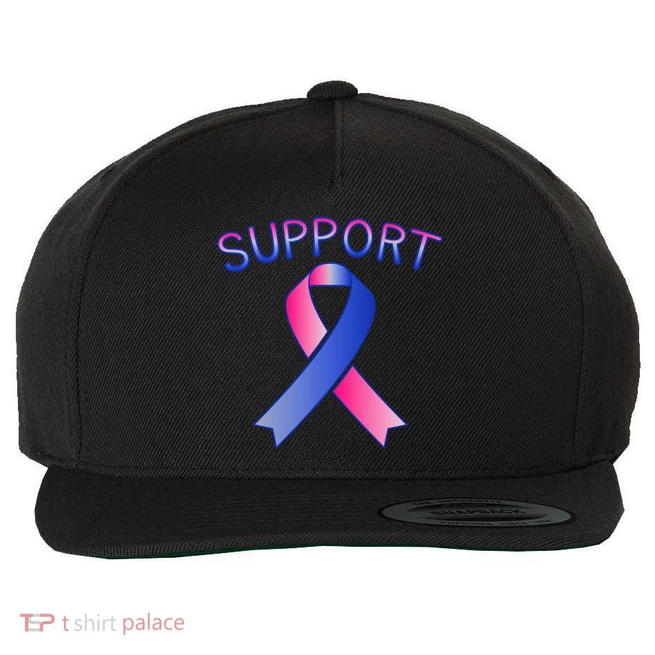 Support Ribbon Cancer Awareness Wool Snapback Cap