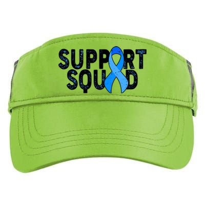 Support Squad Colon Cancer Awareness Blue Ribbon Adult Drive Performance Visor