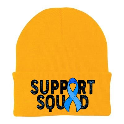 Support Squad Colon Cancer Awareness Blue Ribbon Knit Cap Winter Beanie