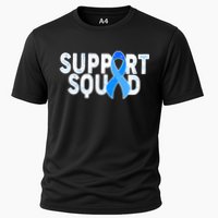 Support Squad Colon Cancer Awareness Blue Ribbon Cooling Performance Crew T-Shirt