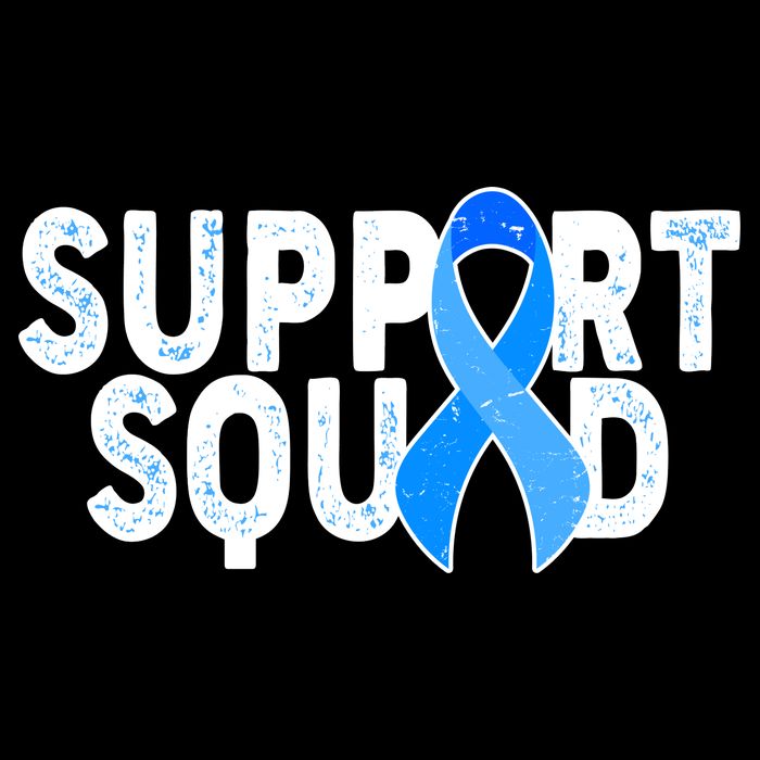 Support Squad Colon Cancer Awareness Blue Ribbon Cooling Performance Crew T-Shirt