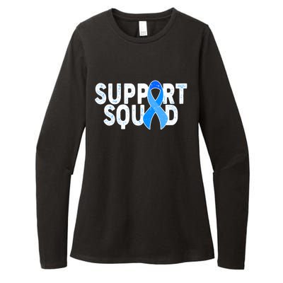 Support Squad Colon Cancer Awareness Blue Ribbon Womens CVC Long Sleeve Shirt