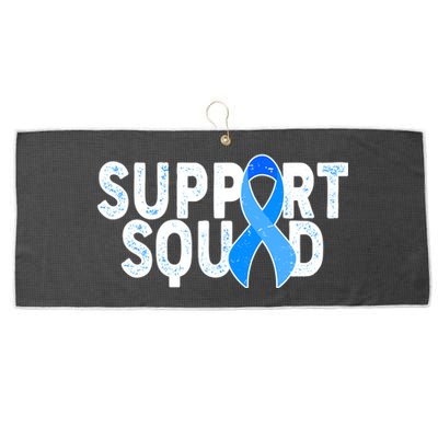 Support Squad Colon Cancer Awareness Blue Ribbon Large Microfiber Waffle Golf Towel