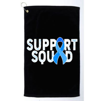 Support Squad Colon Cancer Awareness Blue Ribbon Platinum Collection Golf Towel