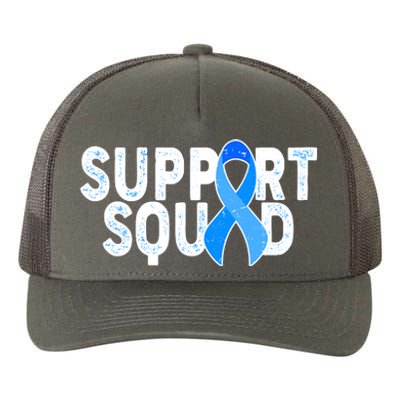 Support Squad Colon Cancer Awareness Blue Ribbon Yupoong Adult 5-Panel Trucker Hat