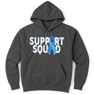 Support Squad Colon Cancer Awareness Blue Ribbon Hoodie