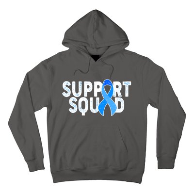 Support Squad Colon Cancer Awareness Blue Ribbon Hoodie