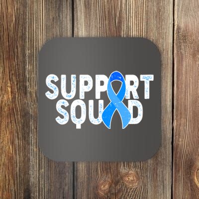 Support Squad Colon Cancer Awareness Blue Ribbon Coaster