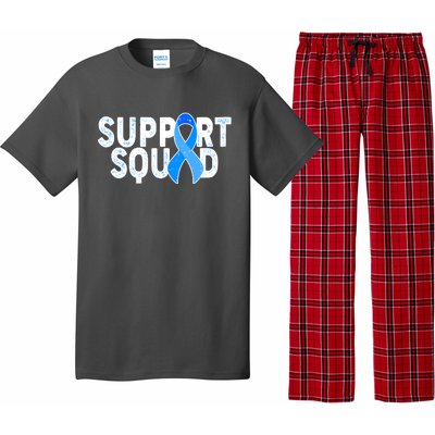 Support Squad Colon Cancer Awareness Blue Ribbon Pajama Set