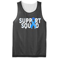 Support Squad Colon Cancer Awareness Blue Ribbon Mesh Reversible Basketball Jersey Tank