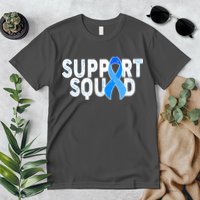 Support Squad Colon Cancer Awareness Blue Ribbon Premium T-Shirt