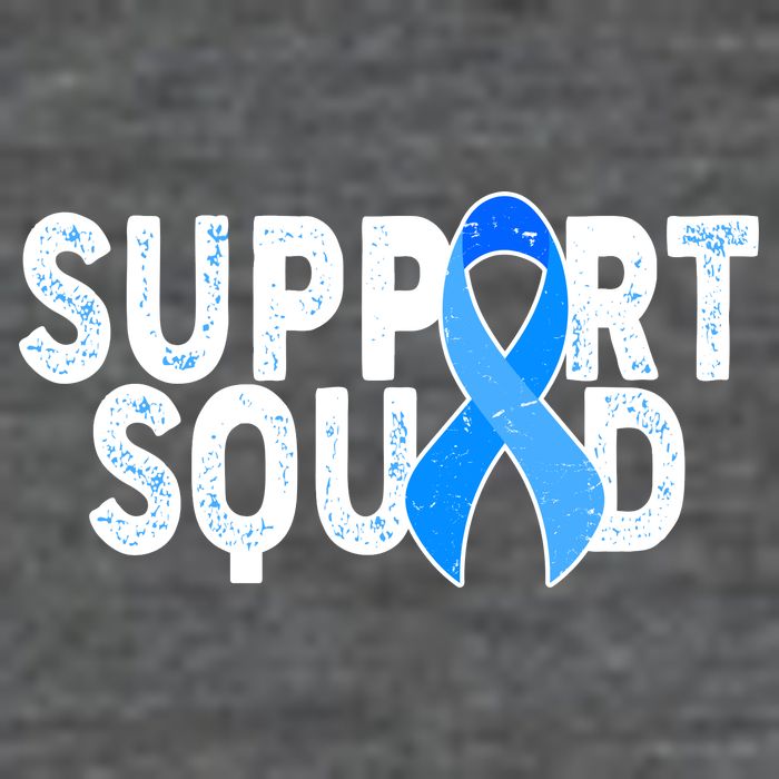 Support Squad Colon Cancer Awareness Blue Ribbon Premium T-Shirt
