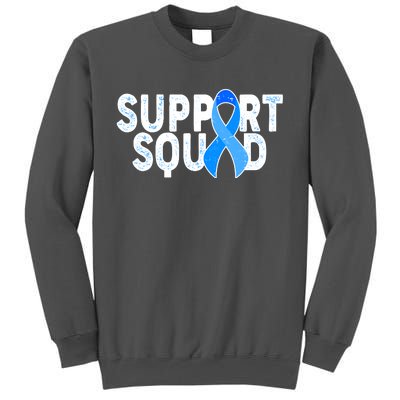 Support Squad Colon Cancer Awareness Blue Ribbon Tall Sweatshirt