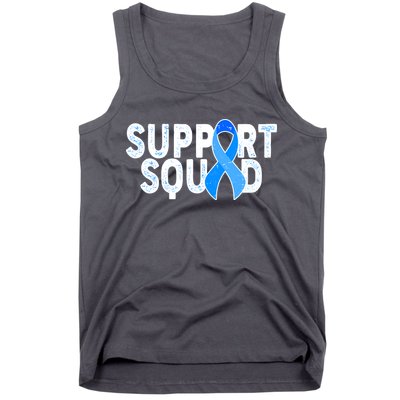 Support Squad Colon Cancer Awareness Blue Ribbon Tank Top