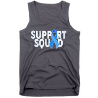 Support Squad Colon Cancer Awareness Blue Ribbon Tank Top