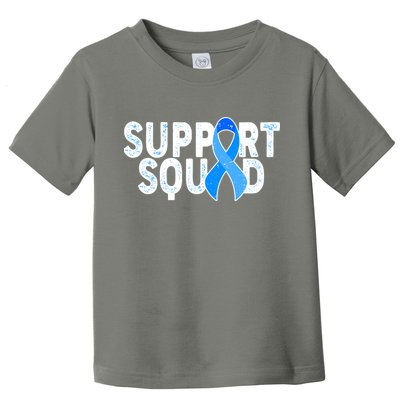Support Squad Colon Cancer Awareness Blue Ribbon Toddler T-Shirt
