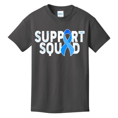 Support Squad Colon Cancer Awareness Blue Ribbon Kids T-Shirt