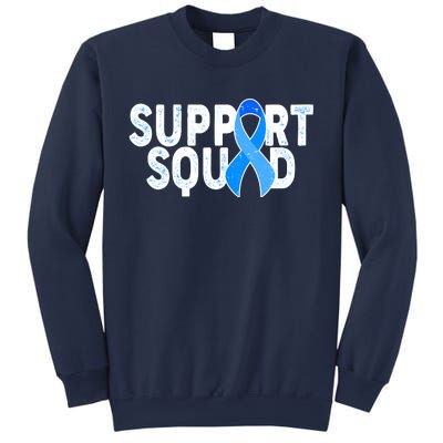 Support Squad Colon Cancer Awareness Blue Ribbon Sweatshirt