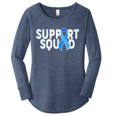 Support Squad Colon Cancer Awareness Blue Ribbon Women's Perfect Tri Tunic Long Sleeve Shirt