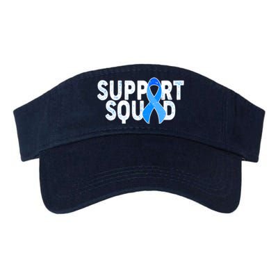 Support Squad Colon Cancer Awareness Blue Ribbon Valucap Bio-Washed Visor