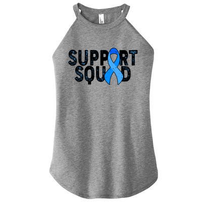 Support Squad Colon Cancer Awareness Blue Ribbon Women's Perfect Tri Rocker Tank