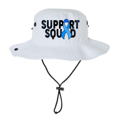 Support Squad Colon Cancer Awareness Blue Ribbon Legacy Cool Fit Booney Bucket Hat