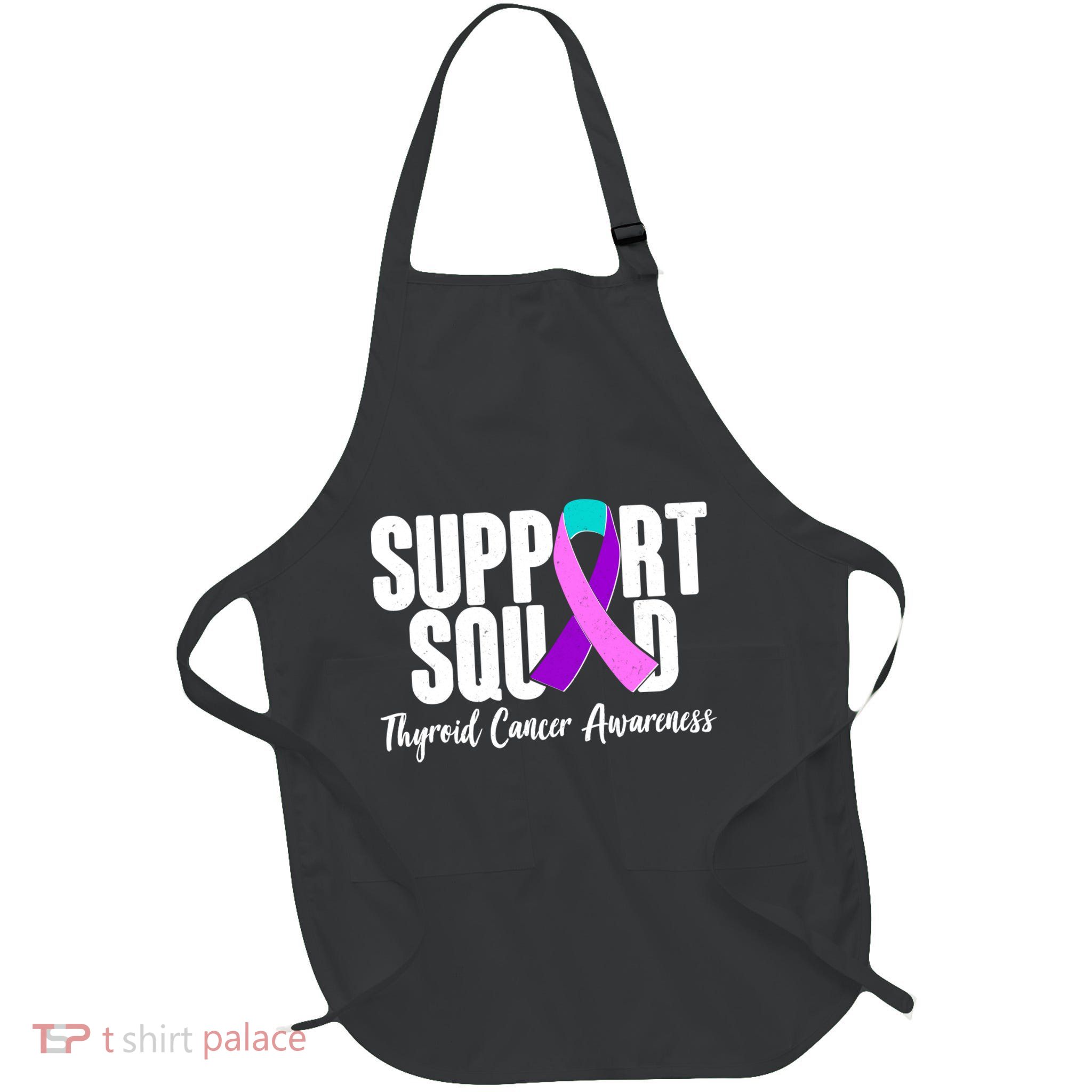 Support Squad Thyroid Cancer Awareness Full-Length Apron With Pockets
