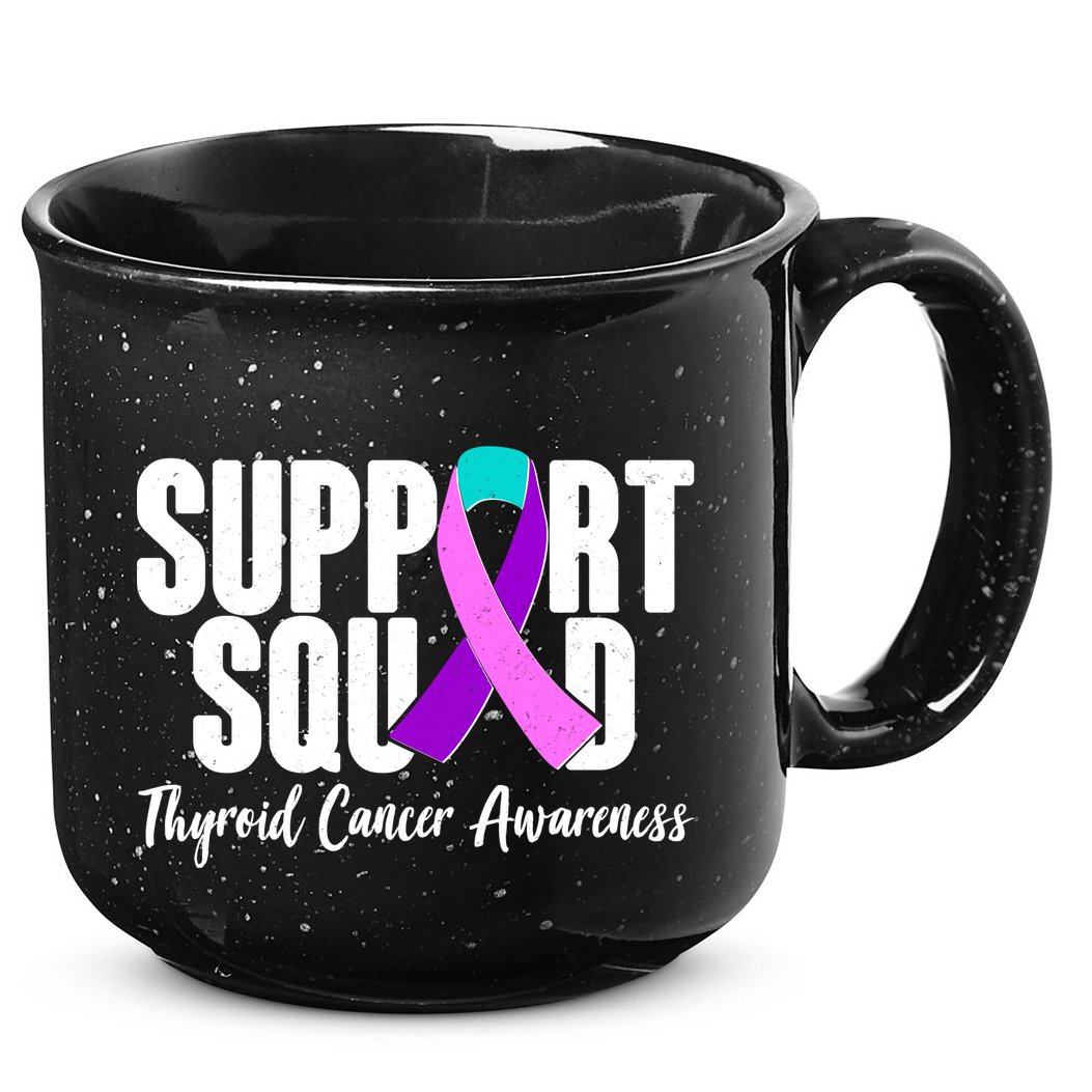Support Squad Thyroid Cancer Awareness 15oz Campfire Ceramic Mug