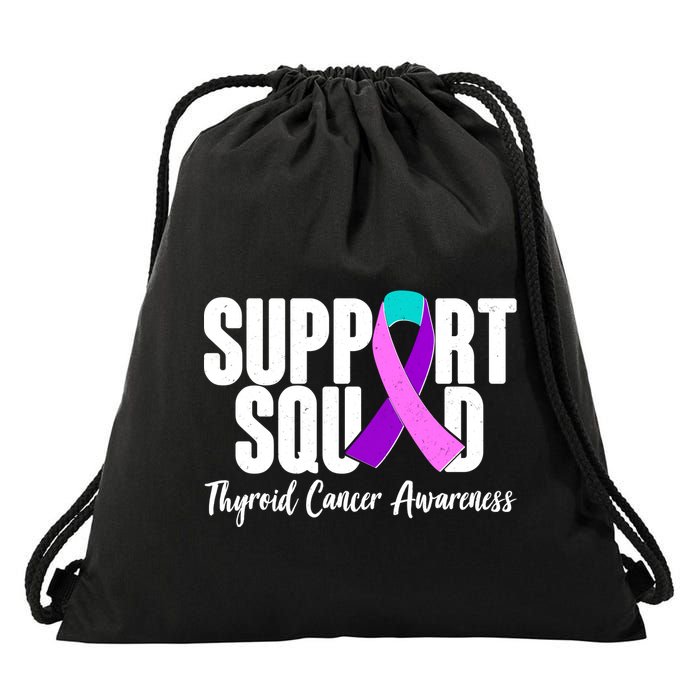 Support Squad Thyroid Cancer Awareness Drawstring Bag