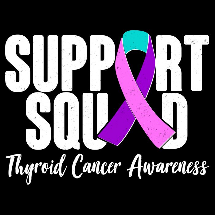Support Squad Thyroid Cancer Awareness Drawstring Bag