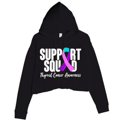 Support Squad Thyroid Cancer Awareness Crop Fleece Hoodie